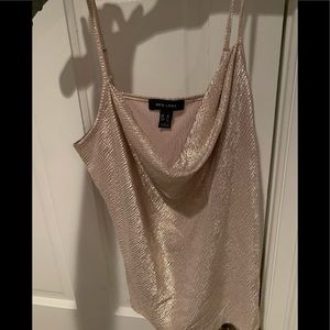 gold cowl neck top